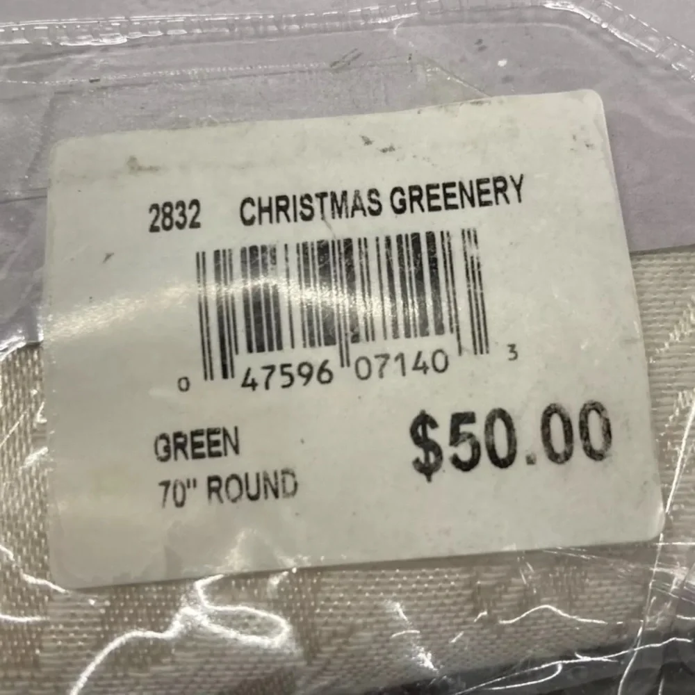 Bardwil Seasons Tablecloth Christmas Greenery 70” Round Holiday Solstice New